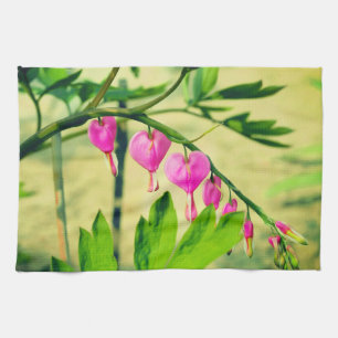 Asian Bleeding Heart Lamprocapnos Flower Tea Towel