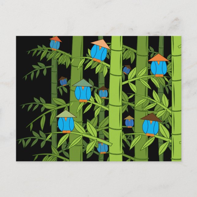 Asian Blue Birds Postcard (Front)