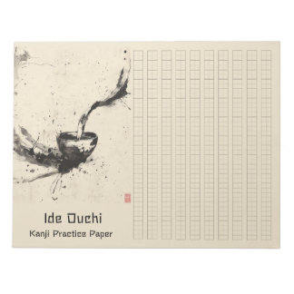 Asian Brush Coffee Art Kanji Practice Paper 12 Notepad