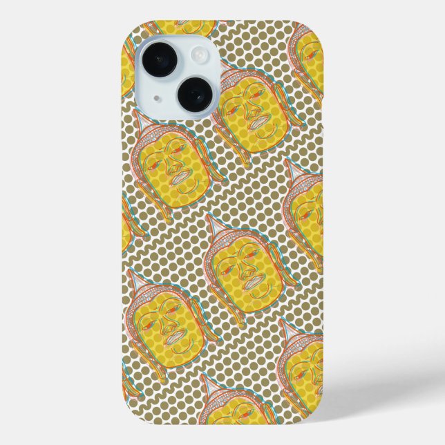 Asian Buddha Zen, Modern Art Pop Dots iPhone Case (Back)