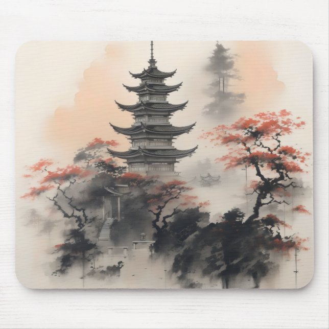 Asian Building Nature Mouse Mat (Front)