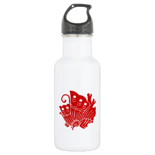 Asian Butterfly Japanese Kamon Design 532 Ml Water Bottle