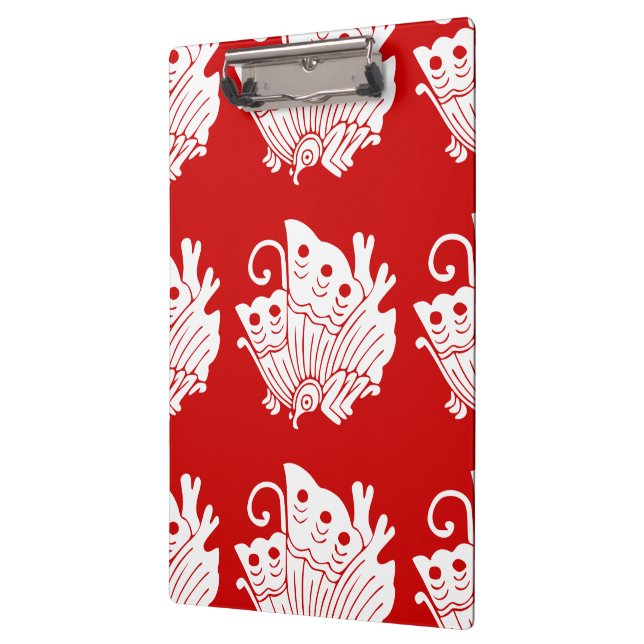 Asian Butterfly Japanese Kamon Design Clipboard (Left)