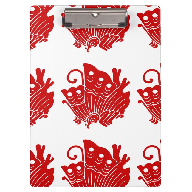 Asian Butterfly Japanese Kamon Design Clipboard (Front)