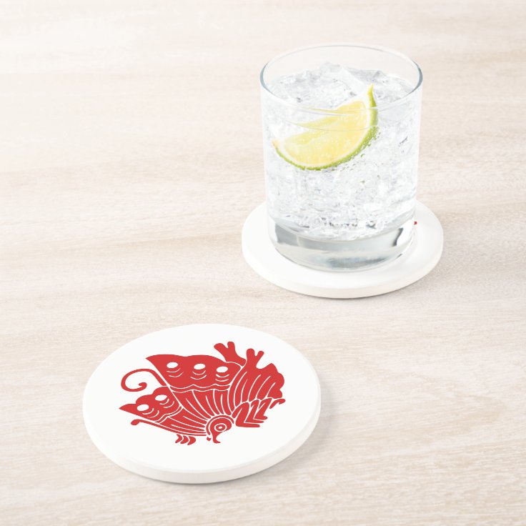 Asian Butterfly Japanese Kamon Design Coaster Zazzle