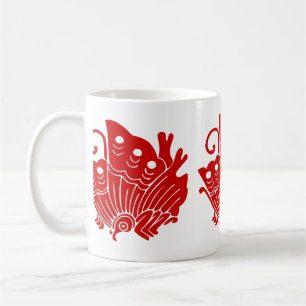 Asian Butterfly Japanese Kamon Design Coffee Mug