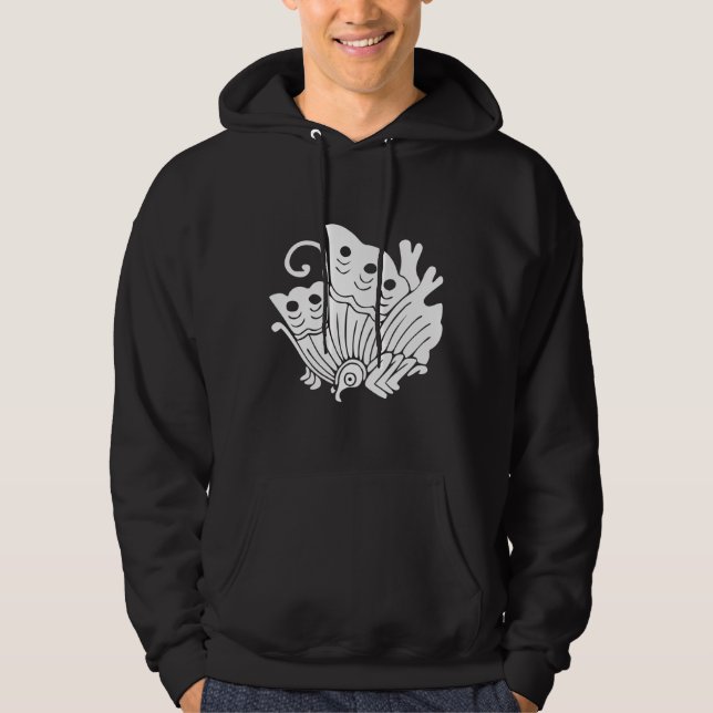 Asian Butterfly Japanese Kamon Design Hoodie (Front)