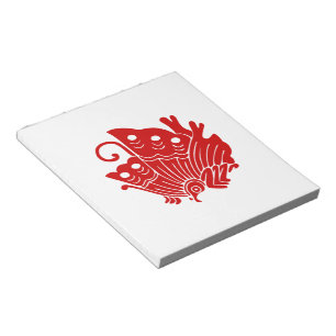 Asian Butterfly Japanese Kamon Design Notepad