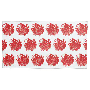 Asian Butterfly Japanese Kamon Design Pillowcase