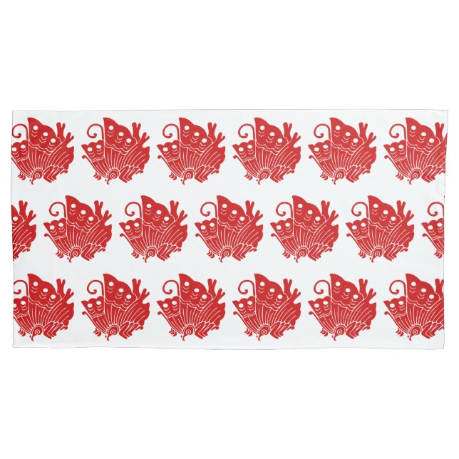 Asian Butterfly Japanese Kamon Design Pillowcase (Front-Left)