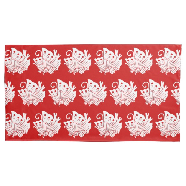 Asian Butterfly Japanese Kamon Design Pillowcase (Front-Left)