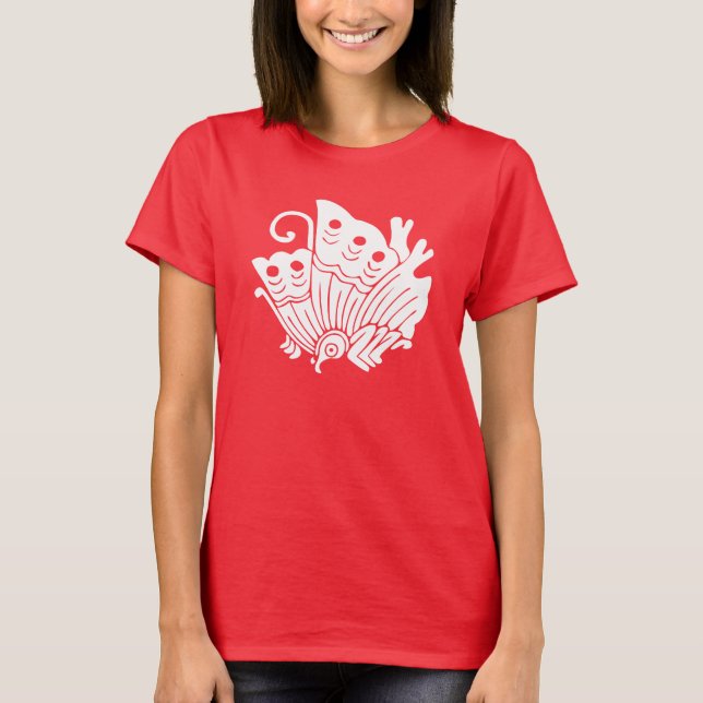 Asian Butterfly Japanese Kamon Design T-Shirt (Front)
