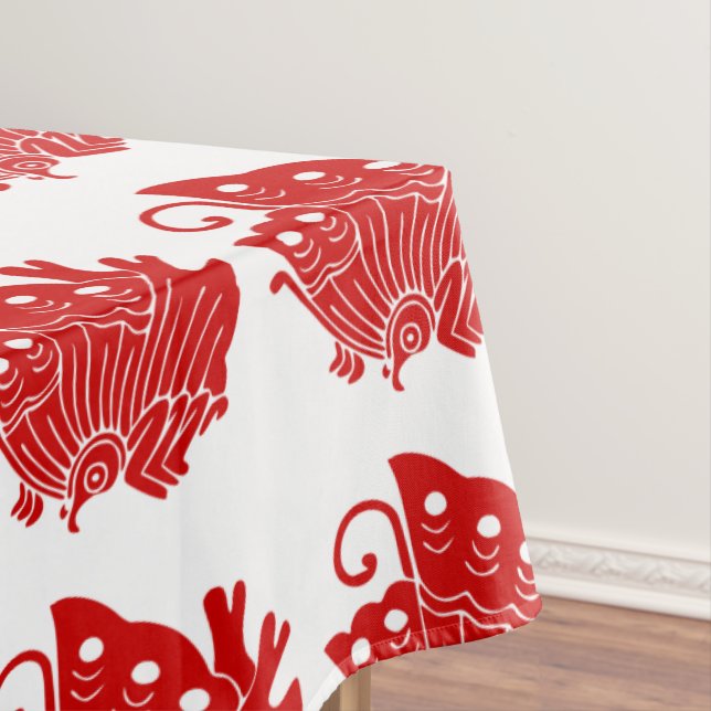 Asian Butterfly Japanese Kamon Design Tablecloth (In Situ)