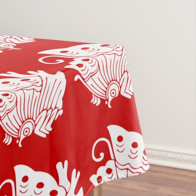 Asian Butterfly Japanese Kamon Design Tablecloth (In Situ)