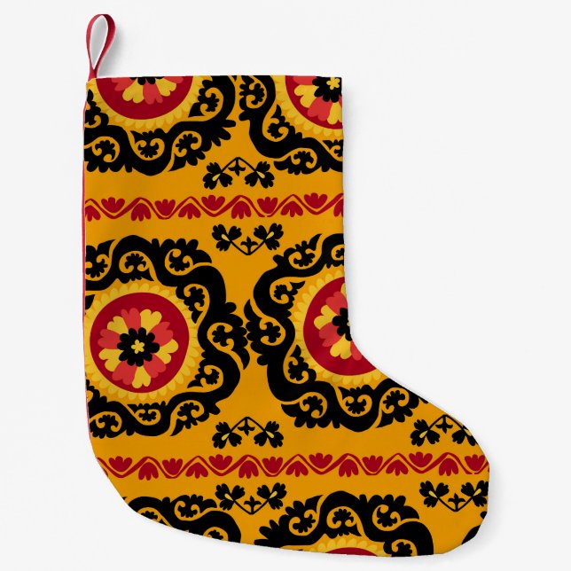 Asian Carpet Suzanne: Traditional Embroidery Small Christmas Stocking (Front)