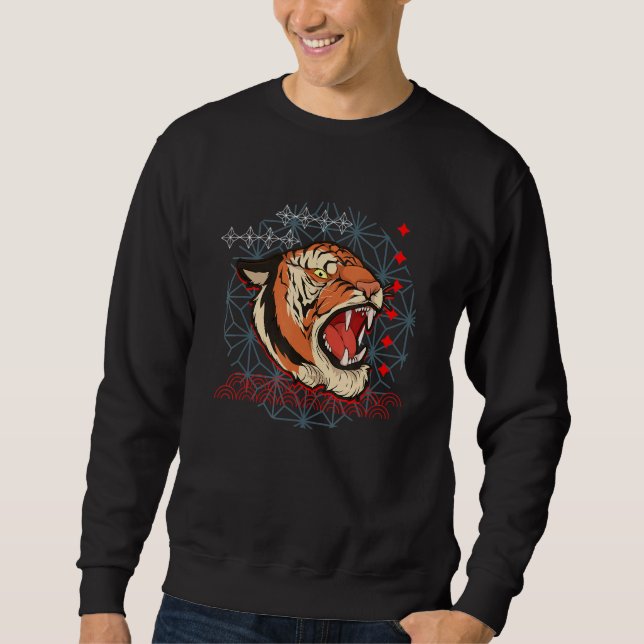 Asian Cat  Animal Predator Tiger Sweatshirt (Front)