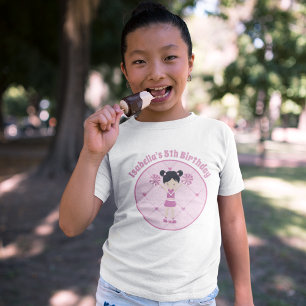Asian Cheerleader Custom Girls Birthday Party T-Shirt
