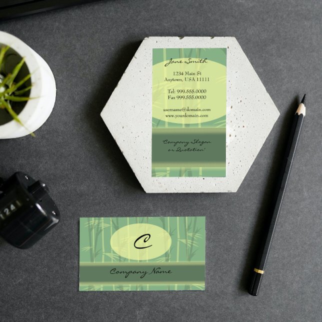 Asian Chic Monogram Business Card (Asian Chic Monogram Business Card)