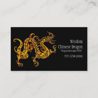 Asian Chinese Golden Dragon Design Business Cards