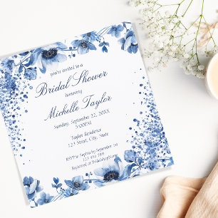 Asian Chinese Light Blue Floral Bridgerton Invitation