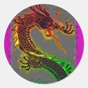 Asian, Chinese,Mythical Dragon, Year of the Dragon Classic Round Sticker