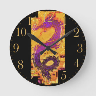 Asian, Chinese,Mythical Dragon, Year of the Dragon Round Clock