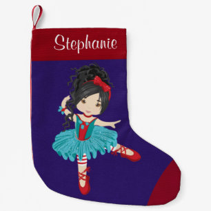 Asian Christmas Ballerina Small Christmas Stocking