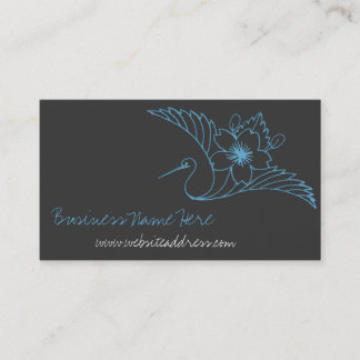 Asian Crane Flower Line Design Business Cards