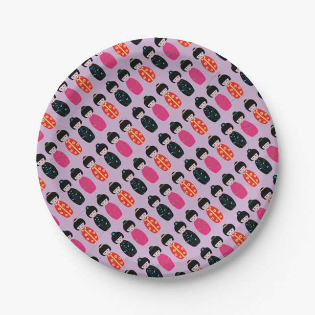 Asian Dolls Paper Plate (Front)