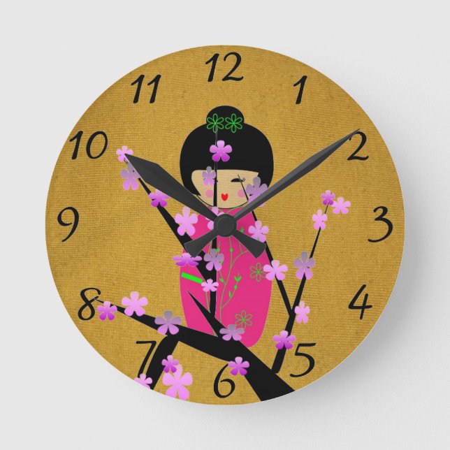 Asian Dolls Round Clock (Front)