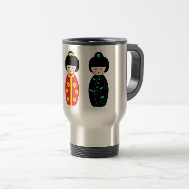 Asian Dolls Travel Mug (Front Right)