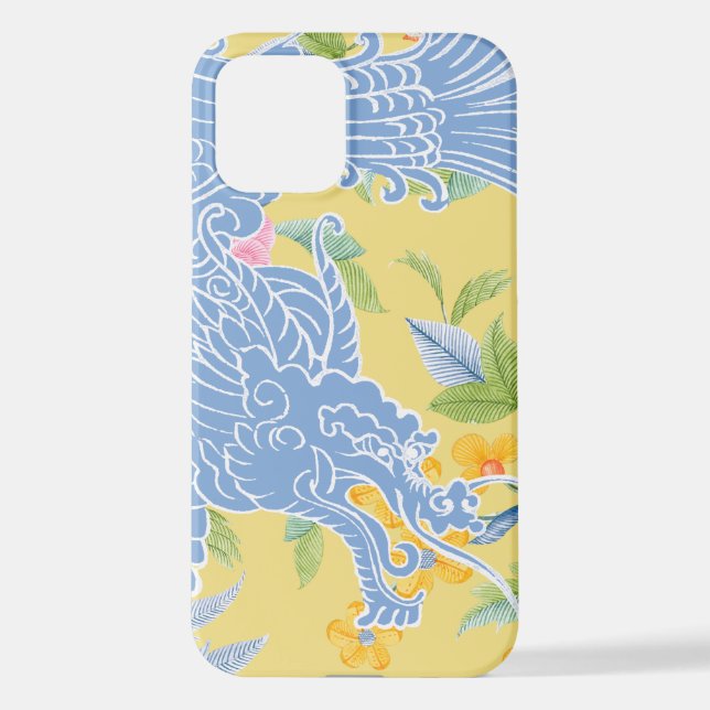Asian Dragon - Blue on Pastel iPhone Case (Back)