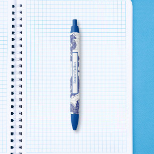 Asian Dragon Blue White Chinoiserie  Ink Pen