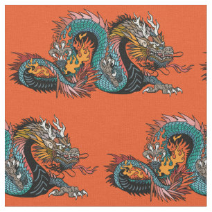 Asian dragon fabric
