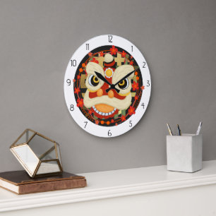 asian dragon large clock