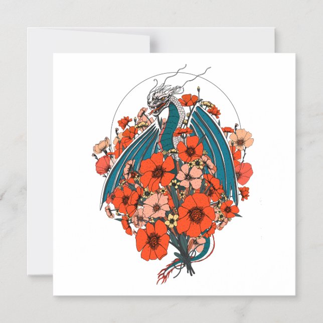 Asian Dragon Logo Magnetic Invitation (Front)