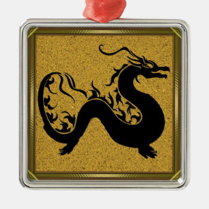 Asian Dragon Metal Tree Decoration