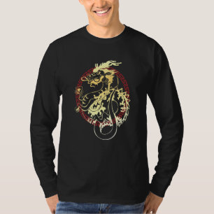 Asian Dragon Oriental With Red Chinese Wind Round T-Shirt