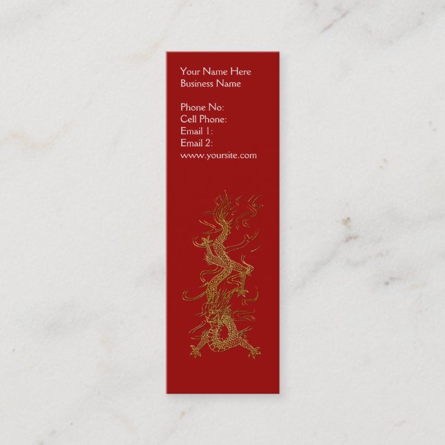 ASIAN DRAGON Profile or Business Cards (Front)