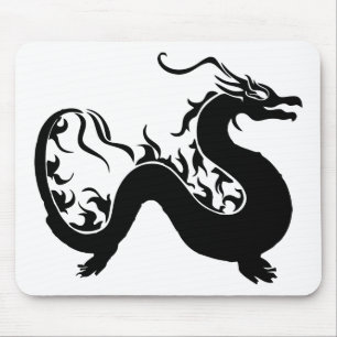 Asian Dragon Silhouette Mouse Mat