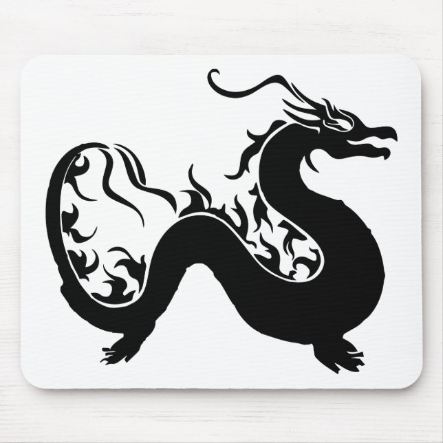 Asian Dragon Silhouette Mouse Mat (Front)