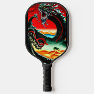 ASIAN DRAGON THROW PILLOW PICKLEBALL PADDLE