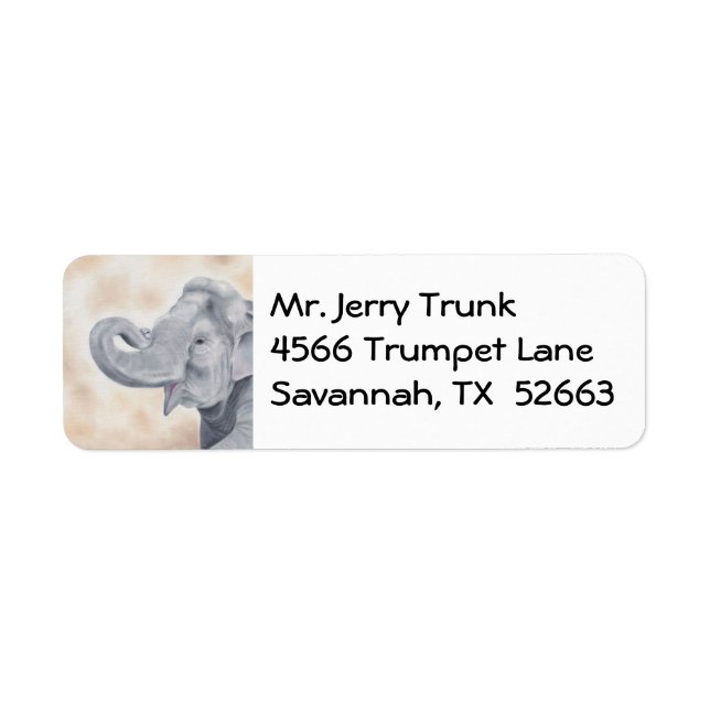 Asian Elephant address label (Front)