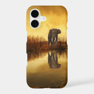 Asian Elephant in Thailand under a glowing sunset