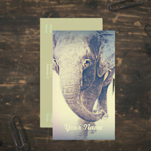 Asian Elephant in Vintage Colours Business Card