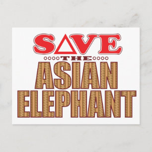 Asian Elephant Save Postcard