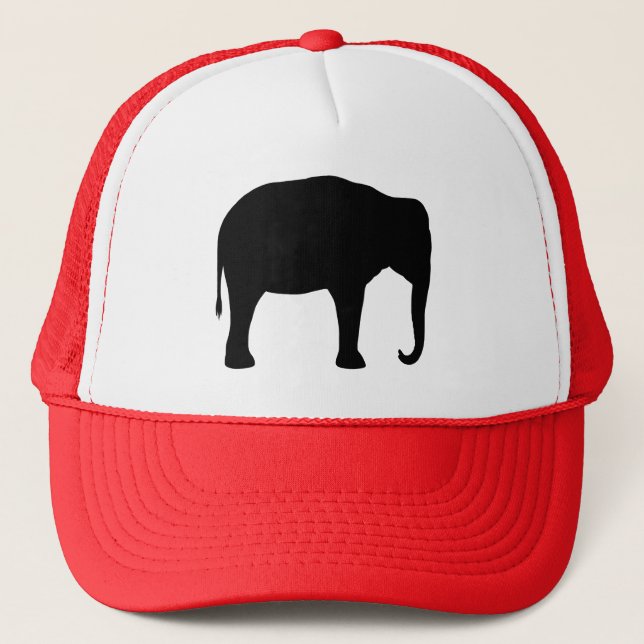 Asian Elephant Silhouette Trucker Hat (Front)