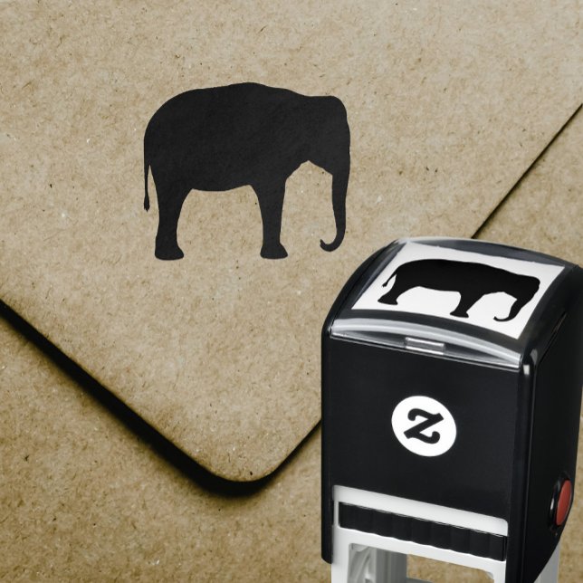 Asian Elephant Silhouette Wildlife Self-inking Stamp (Creator Uploaded)