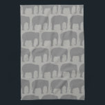 Asian Elephant Silhouettes Pattern Tea Towel<br><div class="desc">Elephant Silhouettes Kitchen Towel</div>