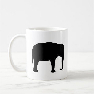 Asian Elephant Silhouettes Wild Animal Wildlife Coffee Mug